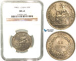 W36, French Indo-China, 50 Centimes 1946, Paris, NGC MS63