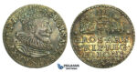 Y111, Poland, Sigismund III, 3 Groschen (Trojak) 1593, Malbork (Marienburg) Silver (2.22g) Rainbow Toning!