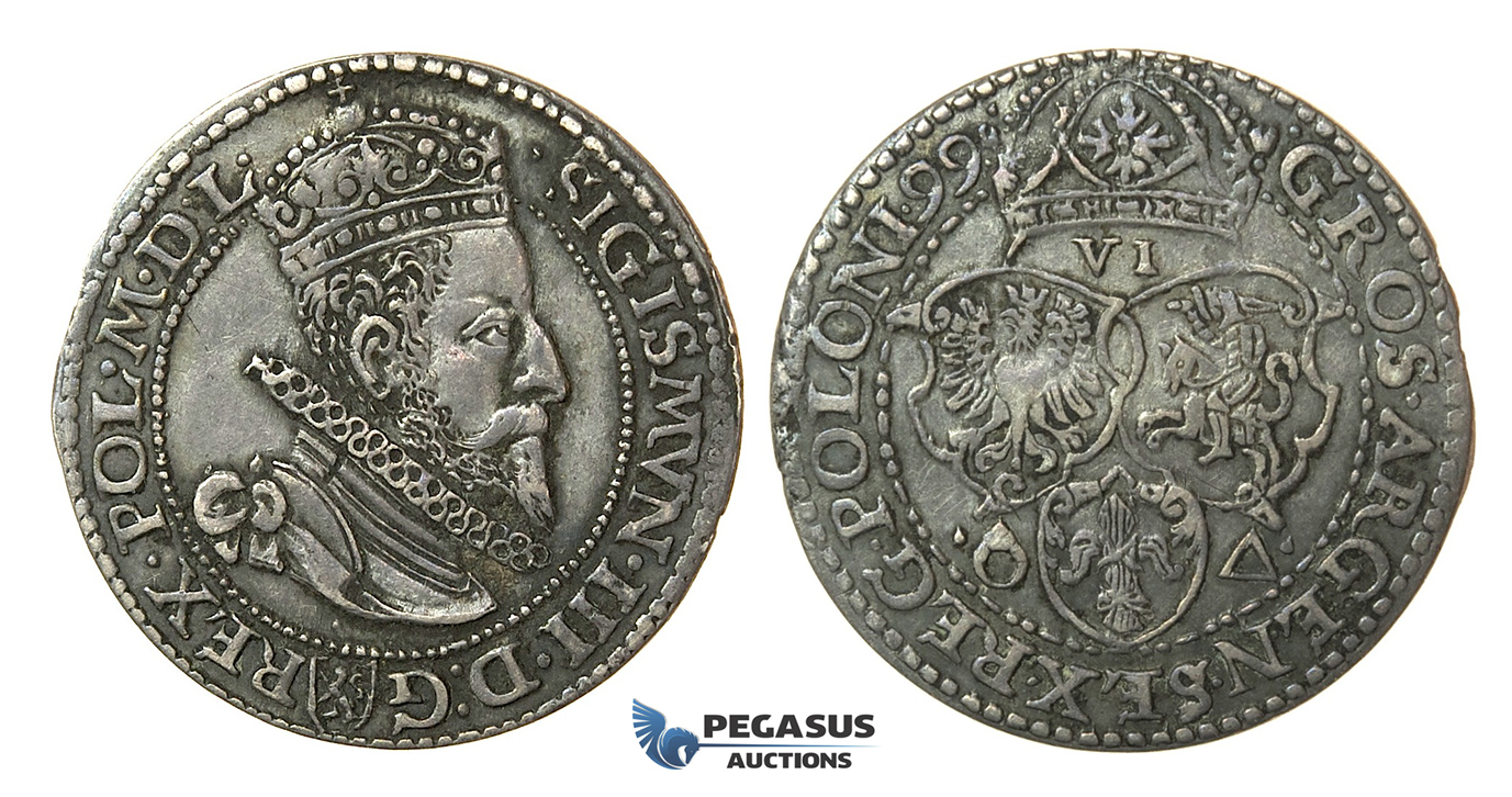 Y115, Poland, Sigismund III, 6 Groschen (Szóstak) 1599, Malbork (Marienburg) Silver (4.69g)