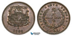 ZA38, British North Borneo, 1/2 Cent 1886-H, Heaton, Nice!