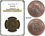 ZB06, France, Napoleon III, 10 Centimes 1856-A, Paris, NGC MS64BN
