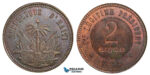 ZB47, Haiti, Æ Pattern 2 Centimes 1889, Copper, KM# Pn86, AU