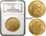 ZD78, France, Napoleon III, 100 Francs 1863-BB, Strasbourg, Gold, NGC MS63