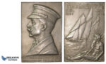 ZE72, Germany, Schleswig-Holstein, Kiel city, Silver Plaque 1912 (124.5g) by W. Haverkamp, on the 25th anniversary of the Kieler Yacht Club, Rare!