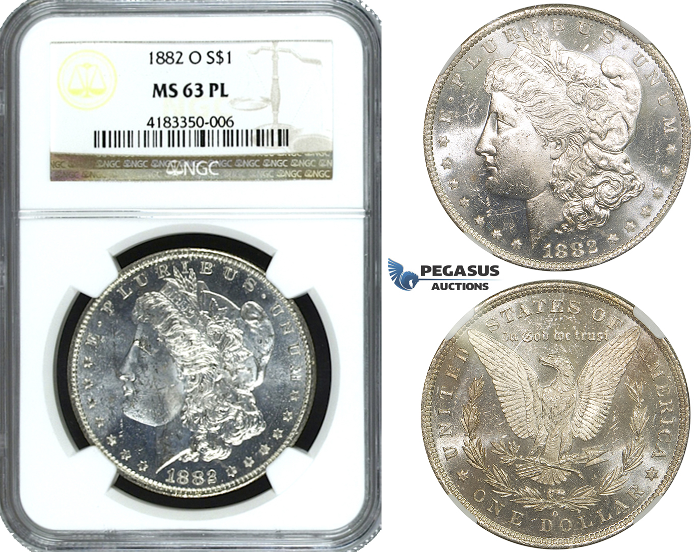 ZF22, United States, Morgan Dollar 1882-O, New Orleans, Silver, NGC MS63PL