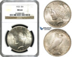 ZF23, United States, Peace Dollar 1923, Philadelphia, Silver, NGC MS64