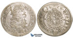 ZH35, Hungary, Leopold I, XV Krajczar 1678-KB, Kremnitz, SIlver (6.20g) Lustrous EF