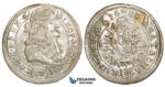 ZH36, Hungary, Leopold I, XV Krajczar 1680-KB, Kremnitz, SIlver (6.93g) Lustrous EF-UNC