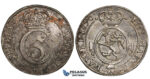ZI96, Norway, Christian V, Krone (4 Mark) 1670 F-G, Christiania, Silver (20.69g) Spotted Toning, gVF