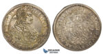 ZJ99, Hungary, Leopold, 1/2 Taler 1699-KB, Kremnitz, Silver (14.00g) Toned VF-EF