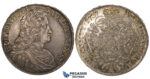 ZK01, Hungary, Karl VI, Taler 1737-KB, Kremnitz, Silver (28.78g) Toned and Lustrous