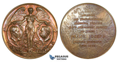 ZM263, Austria, Franz Joseph, Bronze Medal 1898 (Ø62mm, 74.6g) by Waschmann, Vienna Agriculture Exhibition