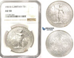 ZM334, Great Britain, Trade Dollar 1901-B, Bombay, Silver, NGC AU58