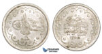 ZM378, Ottoman Empire (Turkey) Abdülmecid, 5 Kurush AH1255/14, Silver, Lustrous AU
