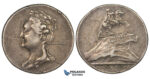 ZM473, Russia, Catherine II, Silver Token Medal 1782 (Ø23.5mm, 6.69g) Equestrian Statue of Peter I