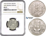 ZM574, Estonia, 1 Kroon 1933, Silver, NGC MS65