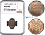 ZM598, Palestine, 1 Mil 1935, NGC MS64RB