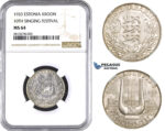 ZM743, Estonia, 1 Kroon 1933, Silver, NGC MS64