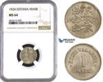 ZM807, Estonia, 1 Mark 1924, NGC MS64