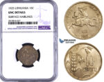 ZM820, Lithuania, 10 Centai 1925, NGC UNC Details