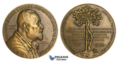 ZM881, France, Bronze Medal 1947 (Ø68mm, 167g) by Lavrillier, Doctor Etienne Sorrel, Medicine, Academy