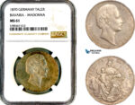 AL650, Germany, Bavaria, Ludwig II, "Madonnentaler" 1 Taler 1870, Munich Mint, , Silver, NGC MS61