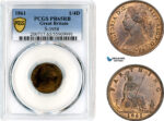 AL657, Great Britain, Victoria, Farthing (1/4 Penny) 1861, London Mint, PCGS PR65RB, Rare!