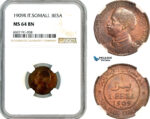 AL665, Italian Somaliland, Vit. Emanuele III, 1 Besa 1909 R, Rome Mint, NGC MS64BN