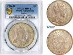 AL687, Straits Settlements, Edward VII, 1 Dollar 1904 B, Bombay Mint, Silver, PCGS MS62