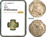 AL696, Austria, Charles VI, 3 Kreuzer 1731, Hall Mint, Silver, NGC MS62
