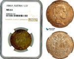 AL699, Austria, Ferdinand I, 1/2 Taler 1846 A, Vienna Mint, Silver, NGC MS61