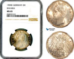 AL703, Germany, Bavaria, Otto, 2 Mark 1904 D, Munich Mint, Silver, NGC MS65