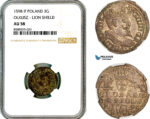 AL710, Poland, Sigismund III, 3 Groschen (Trojak) 1598 IF, Olkusz Mint, Lion Shield, Silver, NGC AU58