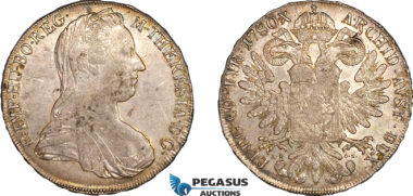 AL724, Austria, Maria Theresia, Taler 1780 AH GS, Karlsburg Mint (Transylvania), Silver (28.00g) Light scratches, AU-UNC