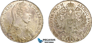 AL725, Austria, Maria Theresia, Taler 1780 SF, Venice Mint, Silver (27.94g) Minor scratches, deposits, AU