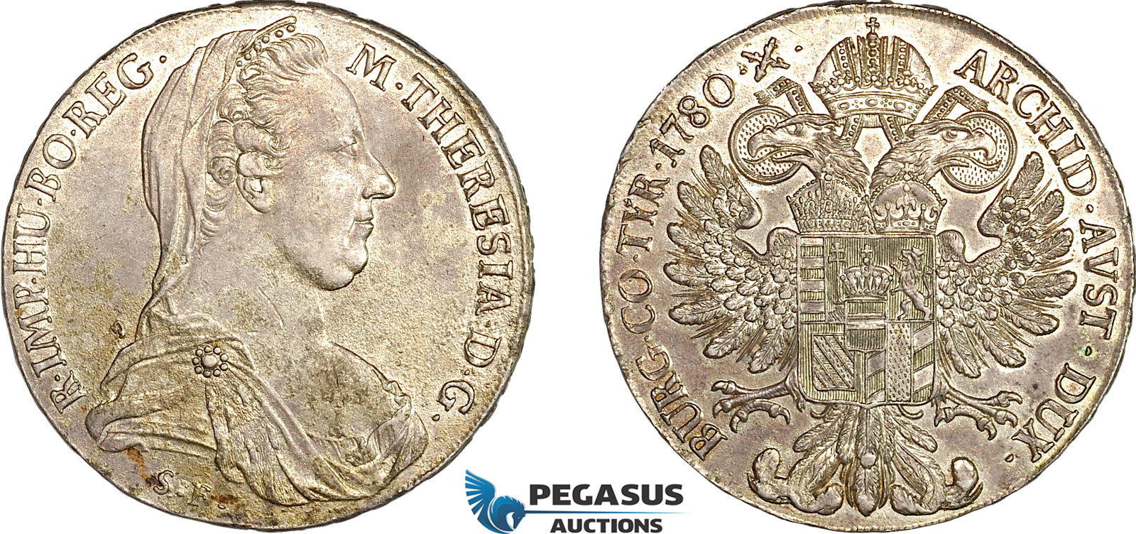 AL725, Austria, Maria Theresia, Taler 1780 SF, Venice Mint, Silver (27.94g) Minor scratches, deposits, AU
