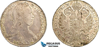 AL727, Austria, Maria Theresia, Taler 1780 SF, Venice Mint, Silver (27.96g) XF-AU