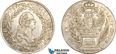 AL736, Austria, Franz I, 20 Kreuzer 1765 KB, Kremnitz Mint, Silver, AU