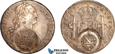 AL739, Brazil, João Prince Regent, Minas Gerais, 960 Reis ND (1803) C/S on Peru 1793 LIMAE, 8 Reales, Silver (26.60g) VF, C/S XF