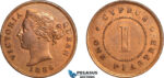 AL741, Cyprus, Victoria, 1 Piastre 1886, London Mint, Cleaned, AU
