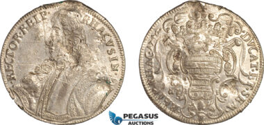 AL745, Croatia, Ragusa, Dubrovnik City, Taler 1746, Silver (26.8g) Scratched, damaged, AU, Rare!