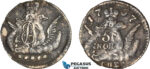 AL748, Russia, Elisabeth, 5 Kopeks 1757 СПБ, St. Petersburg Mint, Silver, Dark toning, VF-XF