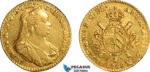 AL753, Austrian Netherlands, Maria Theresia, 2 Soverain d'or 1768, Brussels Mint, Gold (11g) Cleaned, XF, Very Rare date!