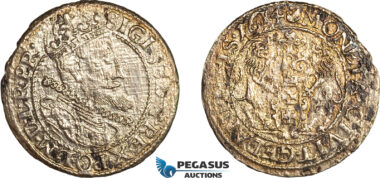 AL754, Poland, Danzig, Sigismund III, Ort (1/4 Taler) 1614, Danzig Mint, Silver, Fire damage? VF-XF