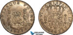 AL763, Mexico, Ferdinand VI, “Pillar” 8 Reales 1757, Mo MM, Mexico City Mint, Silver (27.02g) Toned, AU