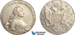 AL766, Russia, Catherine II, Rouble 1764 СПБ ЯI, St. Petersburg Mint, Silver (23.4g) Lightly cleaned, XF-AU