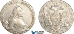 AL768, Russia, Catherine II, Rouble 1765 СПБ ЯI, St. Petersburg Mint, Silver (24.7g) Cleaned, XF-AU