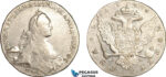 AL770, Russia, Catherine II, Rouble 1766 СПБ АШ, St. Petersburg Mint, Silver (24.05g) Cleaned, XF-AU