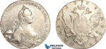 AL771, Russia, Catherine II, Rouble 1768 СПБ СА, St. Petersburg Mint, Silver (23.65g) Cleaned, XF-AU