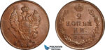 AL773, Russia, Alexander I, 2 Kopeks 1812 ИМ ПС, Izhora Mint, Brown, Lightly cleaned, UNC